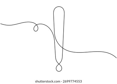 Signo de peligro de precaución Dibujo continuo de una línea sobre fondo blanco Advertencia minimalista y Ilustración vectorial de contorno de ícono de riesgo