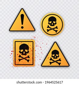Caution danger sign. Hazard warning signs, vector illustration