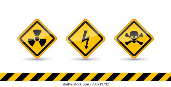 Caution Danger Sign Hazard Warning Signs Stock Vector (Royalty Free ...