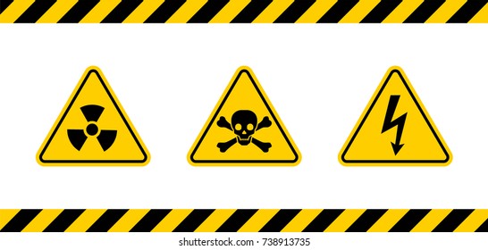 caution danger sign. Hazard warning signs
