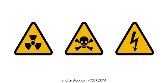 caution danger sign. Hazard warning signs
