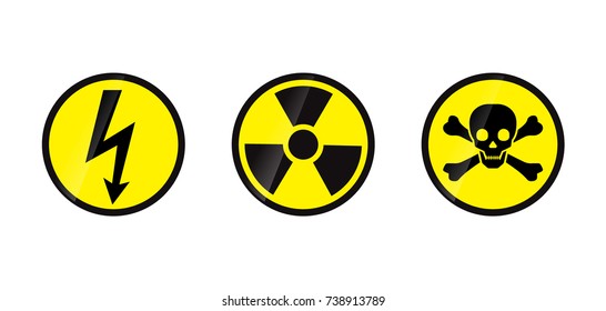 caution danger sign. Hazard warning signs
