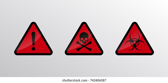 caution danger sign. Hazard warning signs