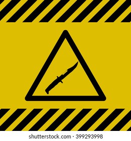 Caution Danger Sign (Knife)