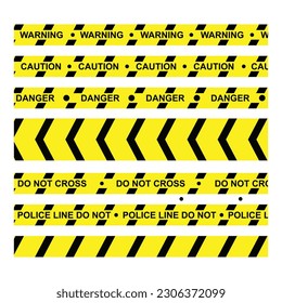 Caution and danger tapes vector illustration