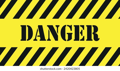 Caution and danger tapes. Warning tape. Black, red and yellow striped. Vector illustration