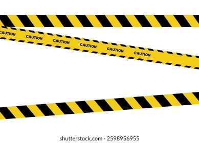 Caution and danger tapes. Warning tape. Black and yellow line striped. Abstract warning lines for police, accident	