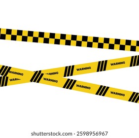 Caution and danger tapes. Warning tape. Black and yellow line striped. Abstract warning lines for police, accident	