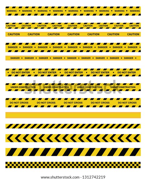 Caution Danger Tapes Warning Tape Black Stock Vector (Royalty Free ...