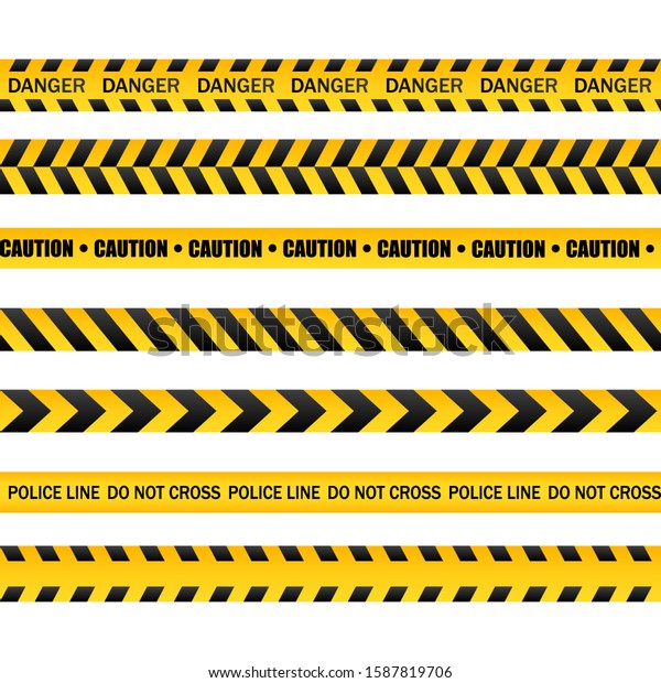 Caution Danger Tapes Warning Tape Yellow Stock Vector (Royalty Free ...