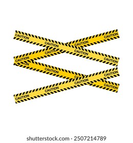 caution danger warning ribbon barricade design vector template