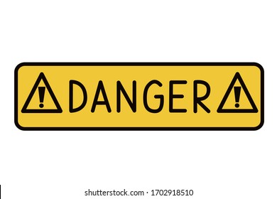 Caution, danger and warning signs. Simple vector illustration.