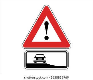 Caution – Dangerous Shoulder Ahead – High Quality Stock Vectorial Image