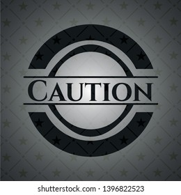 Caution dark emblem. Retro. Vector Illustration. Detailed.