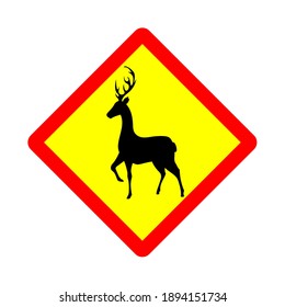 signo de advertencia de ciervo, ilustración vectorial