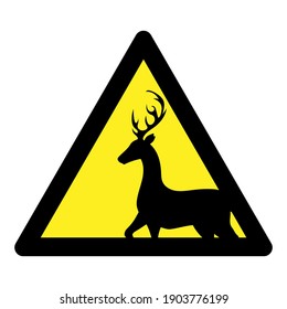 signo de advertencia de ciervo, ilustración vectorial