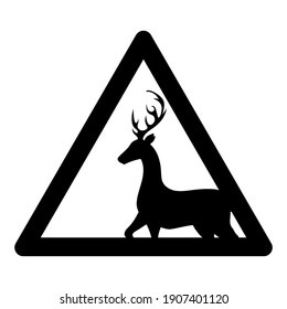 Caution Deer Sign Vector Illustration Stock Vector (Royalty Free ...