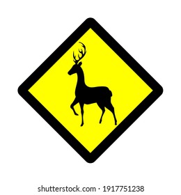 Signo de ciervo de precaución, ilustración vectorial