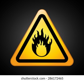 Caution design over black background, vector illustration.