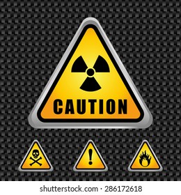 Caution design over gray background, vector illustration.