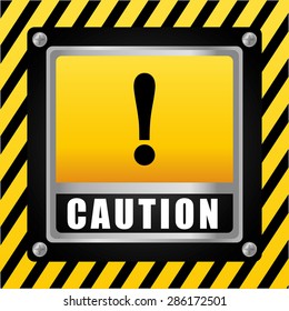 Caution design over yellow background, vector illustration.