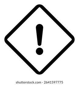 Caution Diamond Vector Icon, Alert Sign with Exclamation Mark.