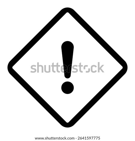 Caution Diamond Vector Icon, Alert Sign with Exclamation Mark.