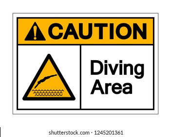 Caution Diving Area Symbol Sign ,Vector Illustration, Isolate On White Background Label .EPS10