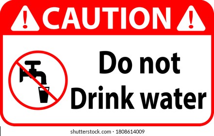 Precaución No beba la ilustración vectorial del signo del agua para la impresión On White Background Eps 10.