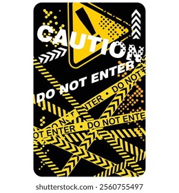 Caution, do not enter, wallpaper vector