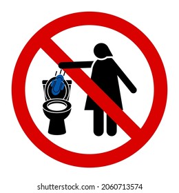 Caution do not throw sanitary napkins down the toilet sign design vector illustration