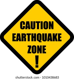 Caution Earthquake Sign Stock Vector (Royalty Free) 1010438683