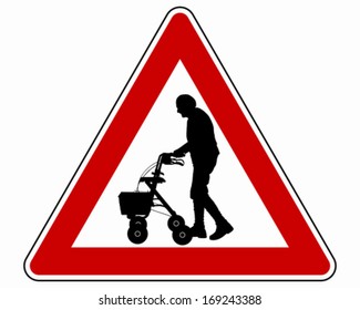 Caution elderly people