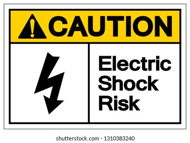 Caution Electric Shock Risk Symbol Sign, Vector Illustration, Isolate On White Background Label .EPS10