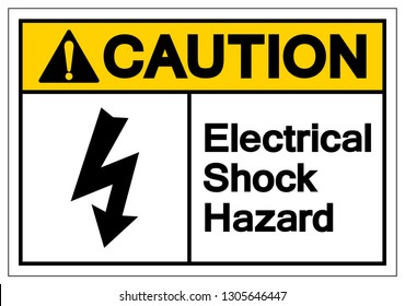 Caution Electrical Shock Hazard Symbol Sign, Vector Illustration, Isolate On White Background Label .EPS10