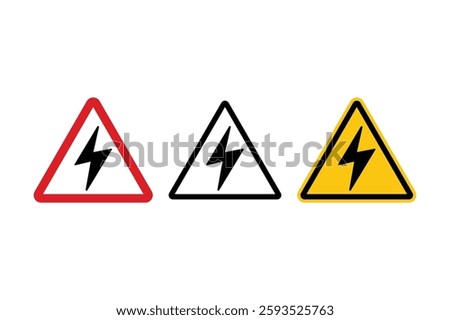 Caution Electricity Sign Vector, electricity warning, warning label, high voltage, danger sign, power danger