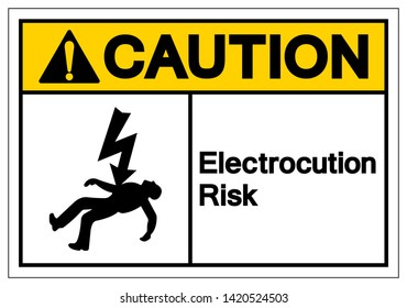 Caution Electrocution Risk Symbol Sign, Vector Illustration, Isolated On White Background Label .EPS10