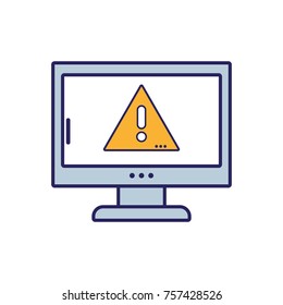 caution emblem alert inside computer technology