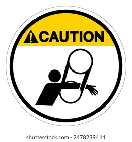 Caution Entanglement Hazard Arm Symbol Sign, Vector Illustration, Isolate On White Background Label .EPS10