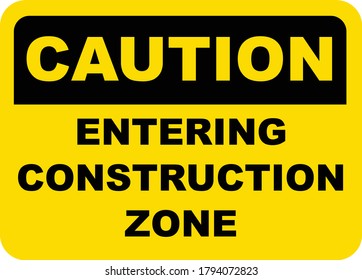 Precaución al entrar en el signo de zona de construcción