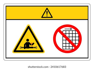 Caution Equipment Starts Automatically Do Not Remove Guard Symbol Sign, Vector Illustration, Isolate On White Background Label .EPS10