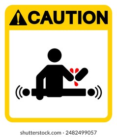 Caution Equipment Starts Automatically Symbol Sign, Vector Illustration, Isolate On White Background Label .EPS10
