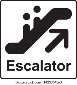 Caution: Escator sign - go up