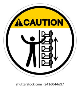 Caution Exposed Buckets and Moving Parts Symbol Sign, Vector Illustration, Isolate On White Background Label .EPS10