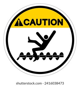 Caution Exposed Rotating Parts Will Cause Service Injury Or Death Symbol Sign, Vector Illustration, Isolate On White Background Label .EPS10
