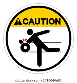 Caution Expost Moving Parts Can Cause Severe Injury Symbol Sign, Vector Illustration, Isolate On White Background Label .EPS10