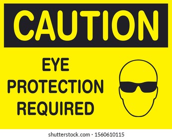 Caution Eye Protection Required Glasses Stock Vector (Royalty Free ...