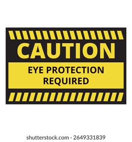 Cuidado proteção dos olhos necessário sinal em um fundo branco