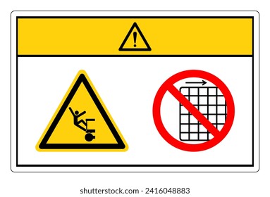 Caution Falling Of Crush Hazard Do Not Remove Guard Symbol Sign, Vector Illustration, Isolate On White Background Label .EPS10