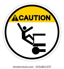 Caution Falling Of Crush Hazard Symbol Sign, Vector Illustration, Isolate On White Background Label .EPS10